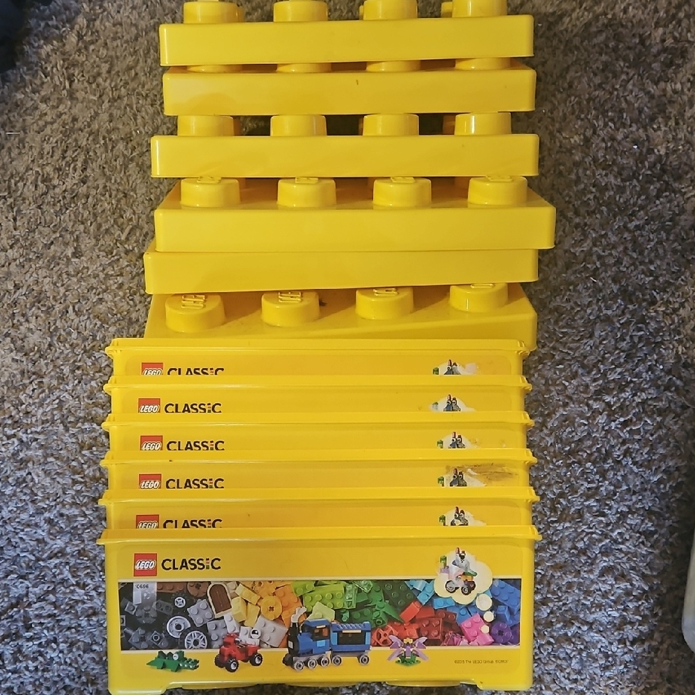 6 LEGO Containers  Classic Bright Yellow
